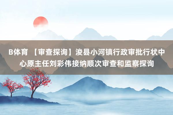 B体育 【审查探询】浚县小河镇行政审批行状中心原主任刘彩伟接纳顺次审查和监察探询