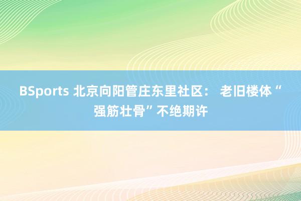 BSports 北京向阳管庄东里社区： 老旧楼体“强筋壮骨”不绝期许