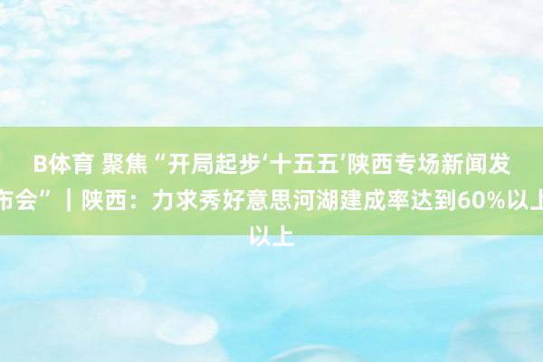 B体育 聚焦“开局起步‘十五五’陕西专场新闻发布会”｜陕西：力求秀好意思河湖建成率达到60%以上