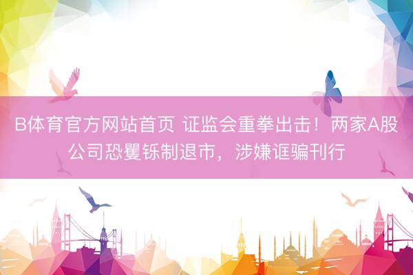 B体育官方网站首页 证监会重拳出击！两家A股公司恐矍铄制退市，涉嫌诓骗刊行