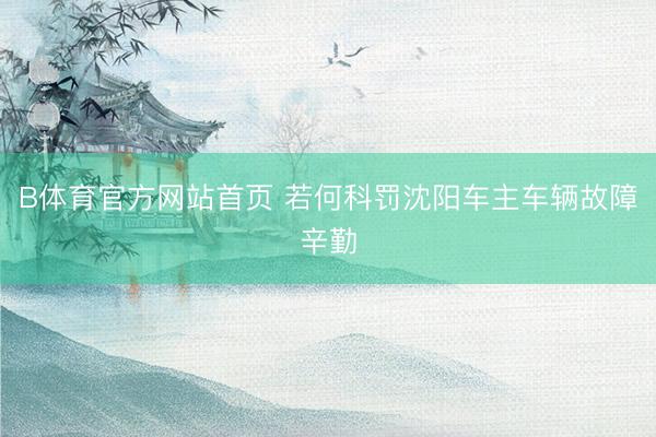 B体育官方网站首页 若何科罚沈阳车主车辆故障辛勤